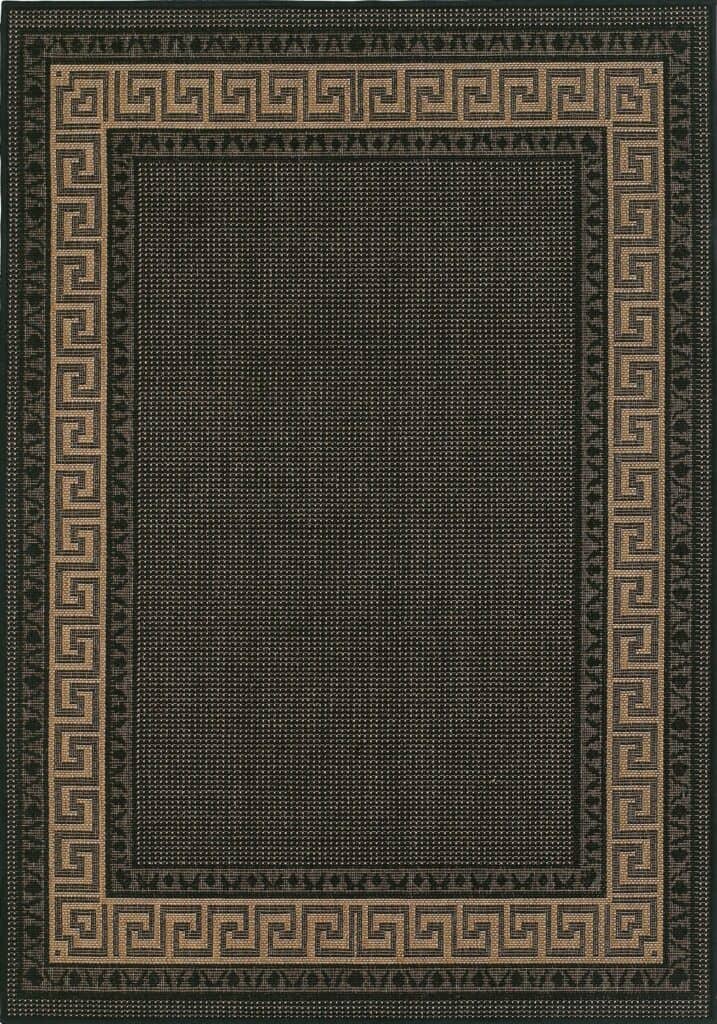 Greek Key Flatweave Black