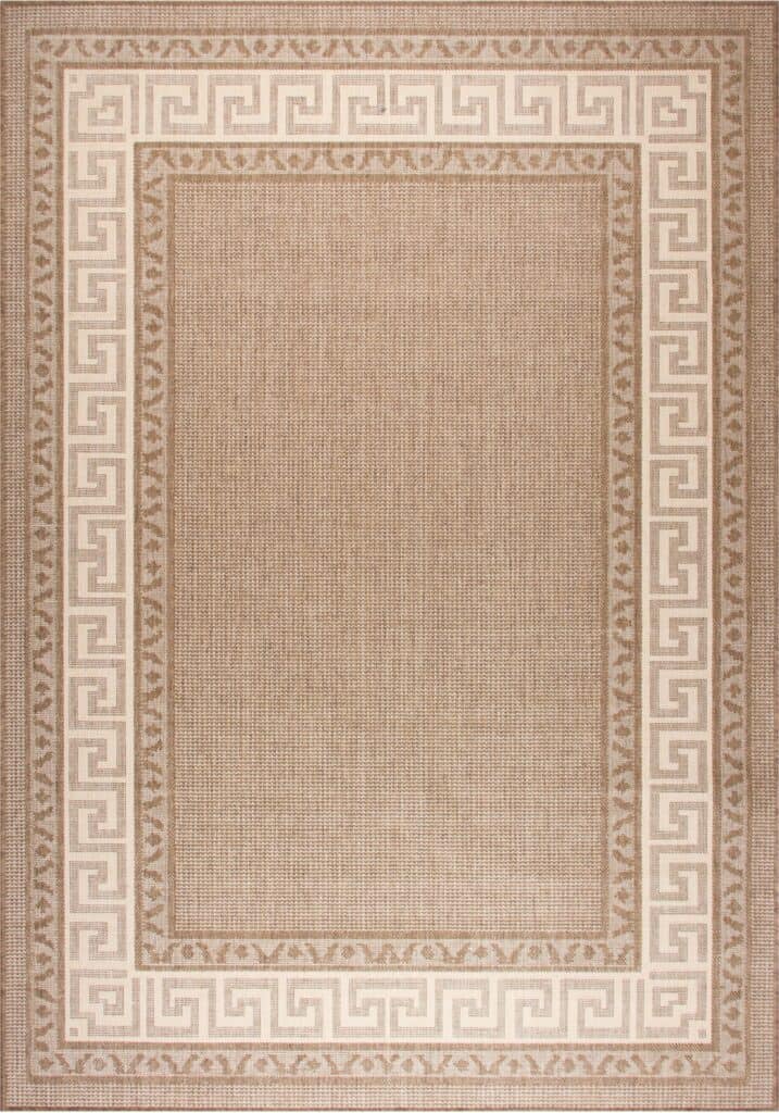 Greek Key Flatweave Brown