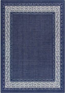 Greek Key Flatweave Blue