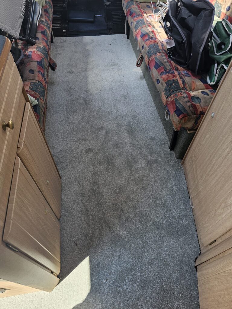 Test fit on the motorhome replacement carpet set
