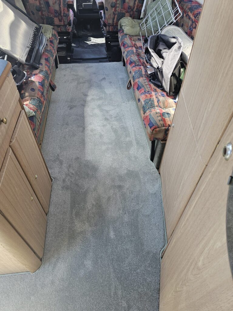 Motorhome Carpet Replacement Set Laid Out